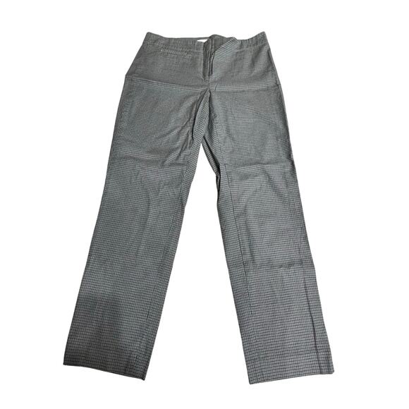 J Jill Houndstooth Plaid Pants Slim Leg Knit Stretch Pockets Black Blue career 6 - Picture 1 of 10